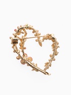 Брошь «Сердечко» брусника, красно-зелёная в золоте - Фото 2