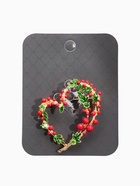 Брошь «Сердечко» брусника, красно-зелёная в золоте - Фото 4