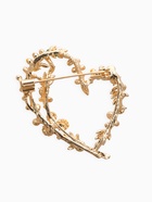 Брошь «Сердечко» мимоза, жёлто-зелёная в золоте - Фото 2