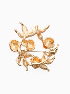 Брошь «Ветка апельсинов», оранжево-зелёная в золоте - Фото 2