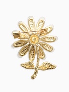 Брошь «Цветок Ромашки», бело-зелёная в золоте - фото 809255009