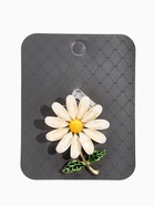 Брошь «Цветок Ромашки», бело-зелёная в золоте - фото 809255011