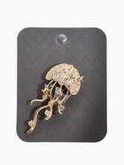 Брошь «Медуза», белая в золоте - Фото 4