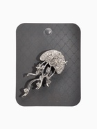 Брошь «Медуза», белая в серебре - Фото 4