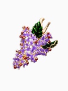 Брошь «Цветок Сирени», фиолетово-зелёная в золоте - Фото 1