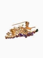 Брошь «Цветок Сирени», фиолетово-зелёная в золоте - Фото 3