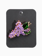 Брошь «Цветок Сирени», фиолетово-зелёная в золоте - Фото 4