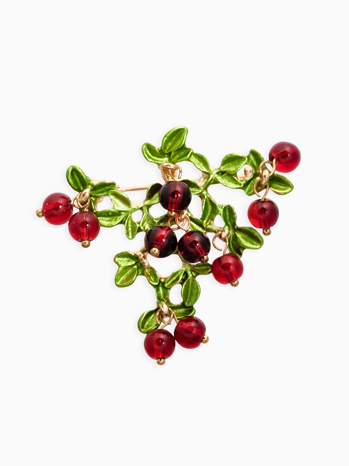 Брошь «Куст Вишни», бордово-зелёная в золоте - Фото 1
