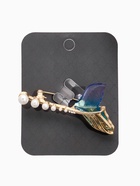 Брошь «Хвост Русалки» с жемчугом, цветная в золоте - фото 809255035