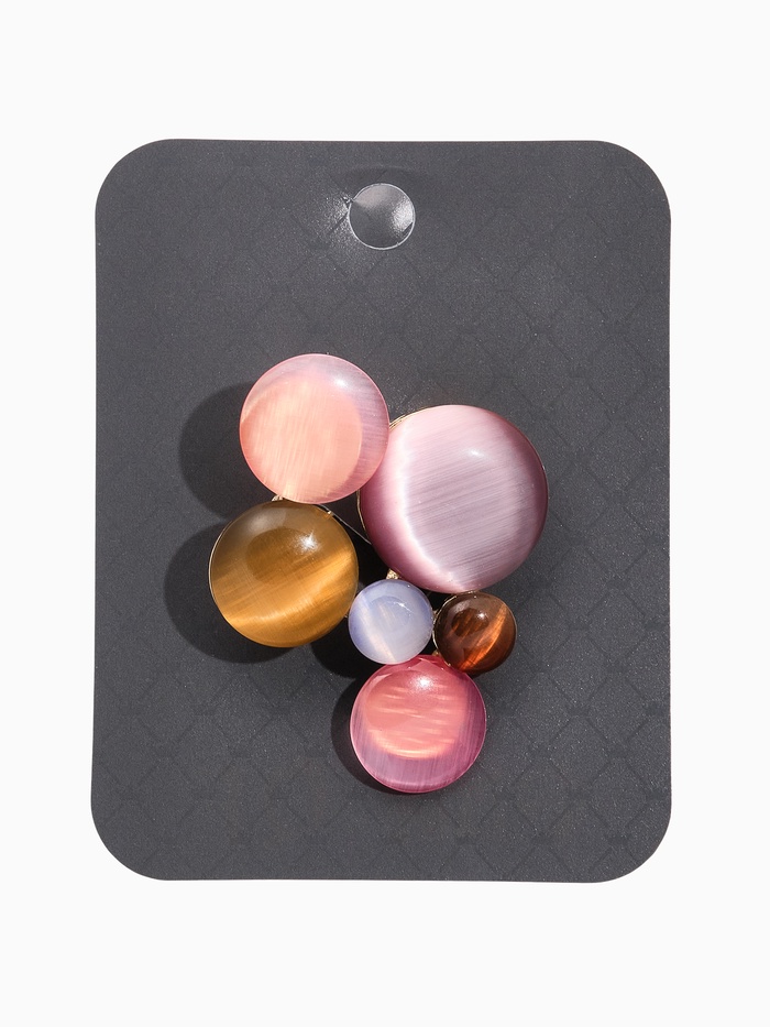 Брошь «Планеты», разноцветная в золоте