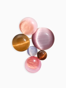 Брошь «Планеты», цветная в золоте