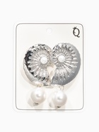 Серьги жемчуг «Ракушка», белые в серебре - фото 809255070