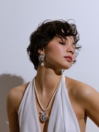 Серьги жемчуг «Ракушка», белые в серебре  (артикул 10904889)  большой выбор товаров оптом и в розницу по низким ценам с доставкой