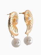Серьги жемчуг «Ракушка», белые в золоте - фото 809255072