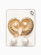 Серьги жемчуг «Ракушка», белые в золоте - фото 809255073