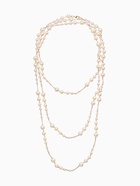 Бусы жемчужные, длинные, d=3.4, 5.6, 8.10, белые в золоте - Фото 1