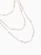 Бусы жемчужные, длинные, d=3.4, 5.6, 8.10, белые в золоте - Фото 2