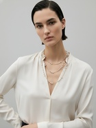 Бусы жемчужные, длинные, d=3.4, 5.6, 8.10, белые в золоте - Фото 2