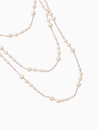 Бусы жемчужные, длинные, d=3.4, 5.6, 8.10, белые в золоте - Фото 3