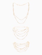 Бусы жемчужные, длинные, d=3.4, 5.6, 8.10, белые в золоте - Фото 6