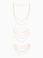 Бусы жемчужные, длинные, d=3.4, 5.6, 8.10, белые в золоте - Фото 7