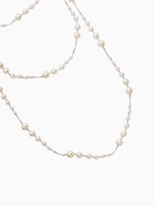 Бусы жемчужные, длинные, d=3.4, 5.6, 8.10, белые в серебре - Фото 3