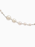 Бусы жемчужные, длинные, d=3.4, 5.6, 8.10, белые в серебре - Фото 4