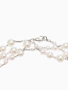 Бусы жемчужные, длинные, d=3.4, 5.6, 8.10, белые в серебре - Фото 4