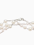 Бусы жемчужные, длинные, d=3.4, 5.6, 8.10, белые в серебре - Фото 5