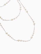 Бусы жемчужные, длинные, d=3.4, 5.6, 8.10, белые в серебре - Фото 3