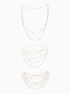 Бусы жемчужные, длинные, d=3.4, 5.6, 8.10, белые в серебре - Фото 6