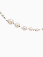 Бусы жемчужные, длинные, d=3.4, 5.6, 8.10, белые в серебре - Фото 6