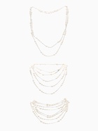 Бусы жемчужные, длинные, d=3.4, 5.6, 8.10, белые в серебре - Фото 7