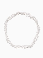 Бусы жемчужные, длинные, d=3.4, 5.6, 8.10, белые в серебре - Фото 8