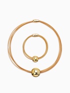 Набор 2 предмета: колье, браслет «Бусина на нитях», цвет золото - Фото 1