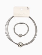 Набор 2 предмета: колье, браслет «Бусина на нитях», цвет серебро - фото 809255117