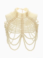 Бодичейн жемчуг «Богема» на тело, d=1.2 см, белый в золоте - Фото 2