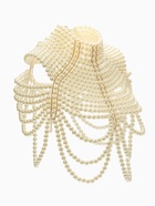 Бодичейн жемчуг «Богема» на тело, d=1.2 см, белый в золоте - Фото 3