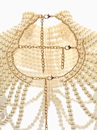 Бодичейн жемчуг «Богема» на тело, d=1.2 см, белый в золоте - Фото 7