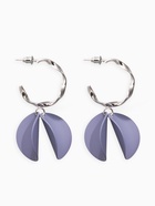 Серьги «Лепесточки на кольце», серые в серебре - Фото 2