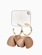 Серьги «Лепесточки на кольце», коричневые в золоте - Фото 3