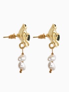 Серьги жемчуг «Цветы кувшинки», белые в золоте - фото 809255150