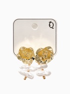 Серьги жемчуг «Цветы кувшинки», белые в золоте - фото 809255151