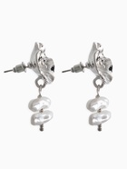 Серьги жемчуг «Цветы кувшинки», белые в серебре - фото 809255153