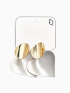 Серьги «Сердечки»,. матовое серебро с золотом - Фото 4