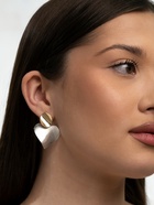 Серьги «Сердечки»,. матовое серебро с золотом - Фото 2