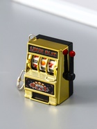 Брелок для ключей на карабине «Игровой автомат - казино», золото, крутится барабан, 2.7×3.4×5 см - фото 809255176