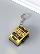 Брелок для ключей на карабине «Игровой автомат - казино», золото, крутится барабан, 2.7×3.4×5 см - фото 809255179