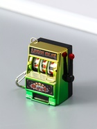 Брелок для ключей на карабине «Игровой автомат - казино», зелёно-золотой, крутится барабан, 2.7×3.4×5 см - фото 809255181