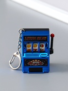 Брелок для ключей на карабине «Игровой автомат - казино», синий, крутится барабан, 2.7×3.4×5 см - фото 809255185